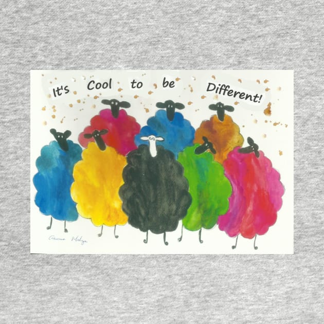 Colourful Sheep, "It's Cool to be Different!" by Casimirasquirkyart